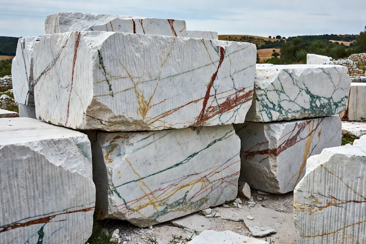 Ancien front de taille et blocs de pierre dans le Pays Saint-Ponais